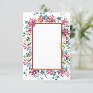 Leere Budget-Hochzeits-Einladung mit hellem floral Einladung