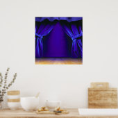 Leere Bühne mit Vorhängen Poster (Küche)