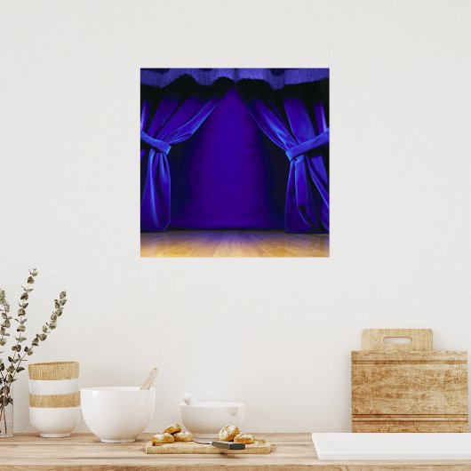 Leere Bühne mit Vorhängen Poster (Küche)