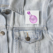 Leere dekorative violette Glasflasche Button (Beispiel)