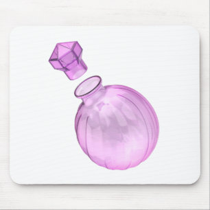 Leere dekorative violette Glasflasche Mousepad
