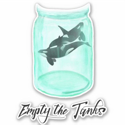 Leere die Tanks Rettend freie Orca Killer Wale Aufkleber (Vorderseite)