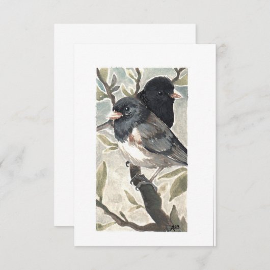 Leere - dunkel Mit Augen Juncos-Wasserfarbe Dankeskarte (Vorne/Hinten)