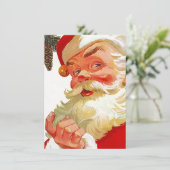 Leere Einladungen Vintage zuwinkende Sankt (Stehend Vorderseite)