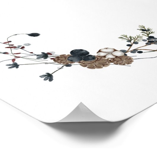 Leere Erstellen Sie Ihre eigene Winterbeere rustik Poster (Ecke)