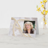 Leere Fotokarte mit Perlen Karte (Gelbe Blume)