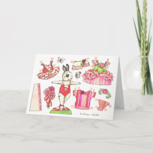 Leere Gartennelken-Papier-Puppen-Karte Karte (Vorderseite)