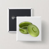Leere grüne Emaille-Kochpot Button (Vorne & Hinten)