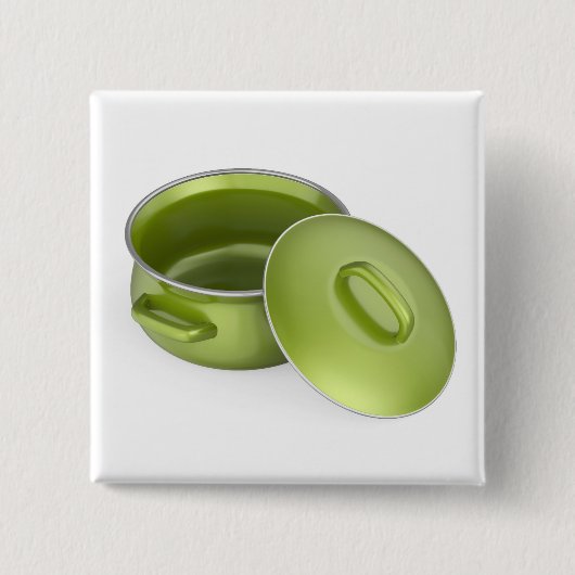 Leere grüne Emaille-Kochpot Button (Vorderseite)