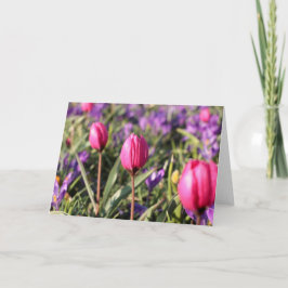 Leere Gruß-Karte: Frühlings-Blumen Karte