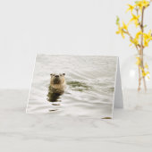 Leere Gruß-Karte mit Otter-Foto Karte (Gelbe Blume)