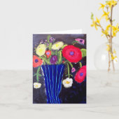 Leere Grußkarte - Blume in Vase Karte (Gelbe Blume)