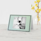 Leere Grußkarte mit lustigem Foto. Karte (Gelbe Blume)