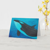 Leere Grußkarten "entstehen" des Killerwals/des Karte (Gelbe Blume)