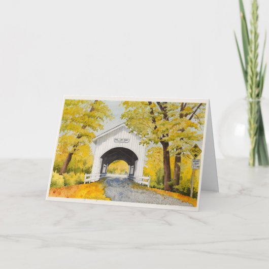 Leere Herbstbrücke Karte (Vorderseite)