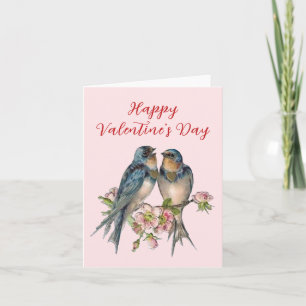 Leere Innenseite Blaue Vögel Valentinstagskarte Karte