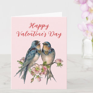 Leere Innenseite Blaue Vögel Valentinstagskarte Karte