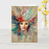 Leere Innenseite/kosmische Priesterin der Fertigst Karte (Gelbe Blume)