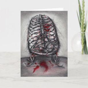 Leere Käfig Anatomie Gothic Horror Rib Käfig Kunst Karte