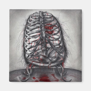 Leere Käfig Anatomie Herz Surrealismus Horror Kuns Magnet