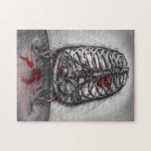 Leere Käfig Anatomie Horror Original Art Puzzle (Horizontal)