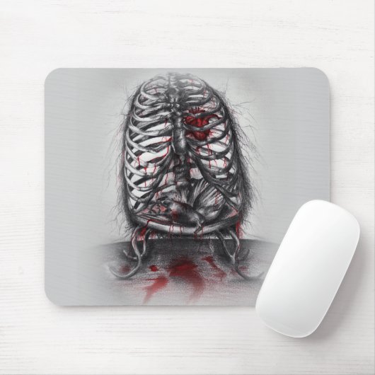Leere Käfig Anatomisches Herz Horror Surreale Kuns Mousepad (Mit Mouse)
