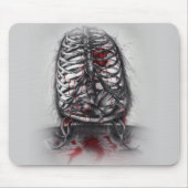 Leere Käfig Anatomisches Herz Horror Surreale Kuns Mousepad (Vorne)