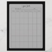 Leere Kalenderseite für die Schule, nur Schlicht s (Vorderseite)