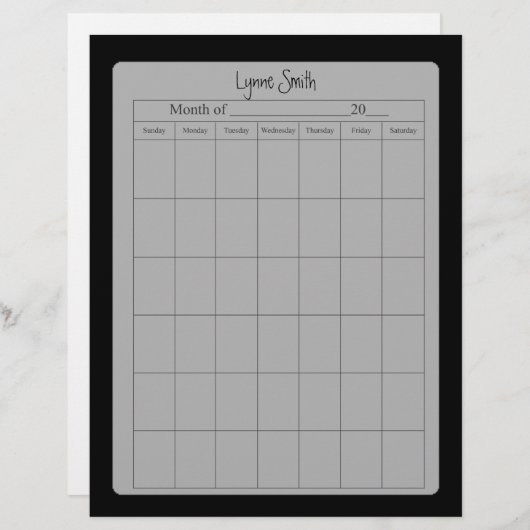 Leere Kalenderseite für die Schule, nur Schlicht s (Vorne/Hinten)