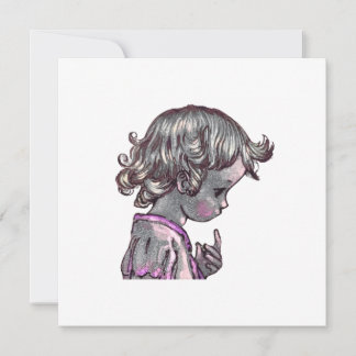 Leere Karte des Curly Hair Girl