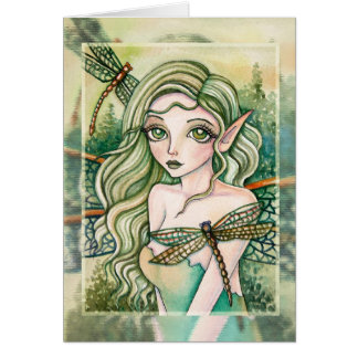 Leere Karte - grüne Libelle