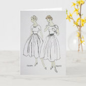 Leere Karte Grüße der Mode 1953 (Gelbe Blume)