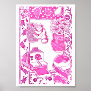 Leere Karte Magenta Poster