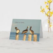 Leere Karte mit braunen Pelikanen (Gelbe Blume)