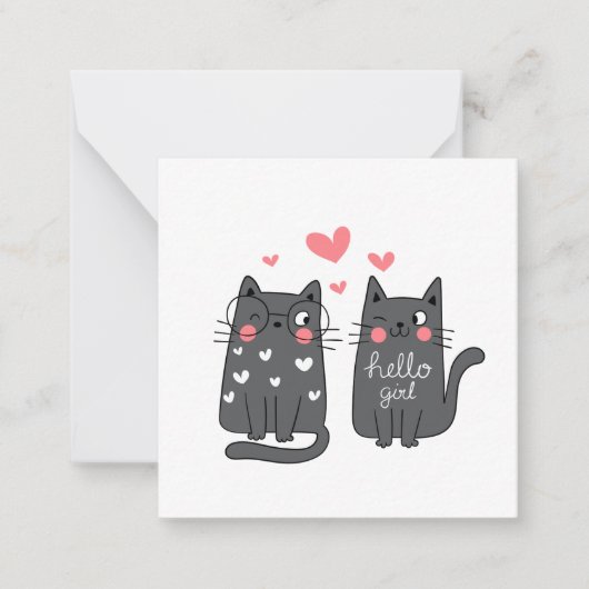 Leere Karte mit Katzen (Vorderseite)