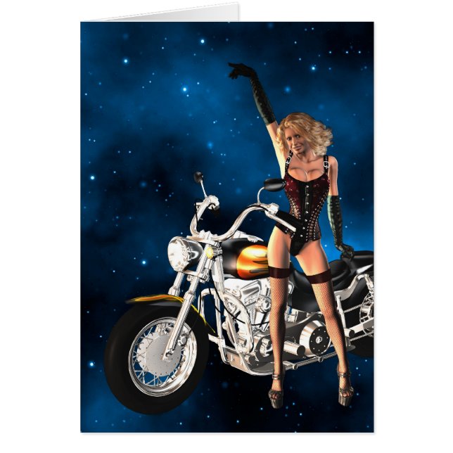 Leere Karte mit Motorrad (Vorne)