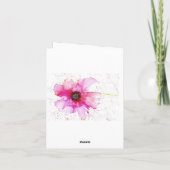 Leere Karte mit rosa Blume (Rückseite)