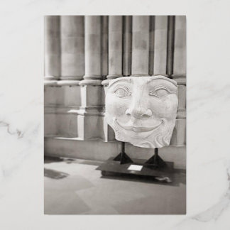 Leere Karte mit schwarz-weißem Gesicht