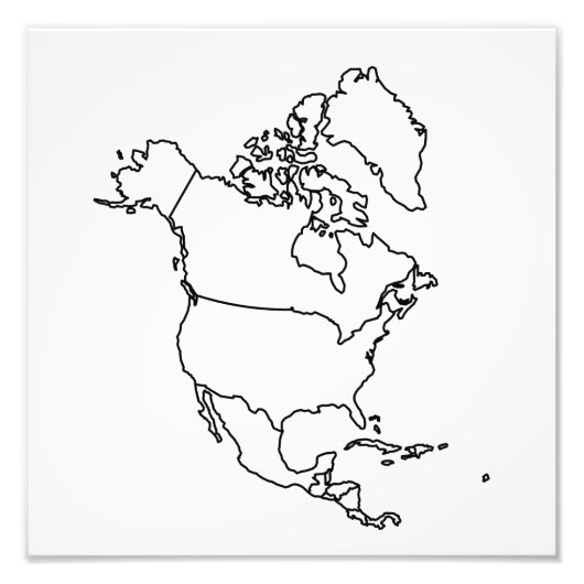 Leere Karte Nordamerikas Fotodruck (Vorne)