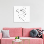 Leere Karte Nordamerikas Leinwanddruck (Insitu (Wohnzimmer))
