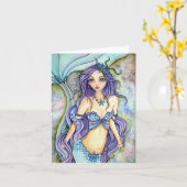 Leere Karte - Traum der lila Meerjungfrau (Gelbe Blume)