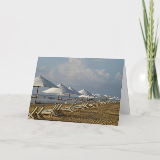 Leere Karten-Strandschirme Feiertagskarte (Vorderseite)