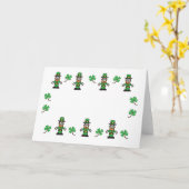 Leere Kleeblätter und Kobolde Karte (Gelbe Blume)