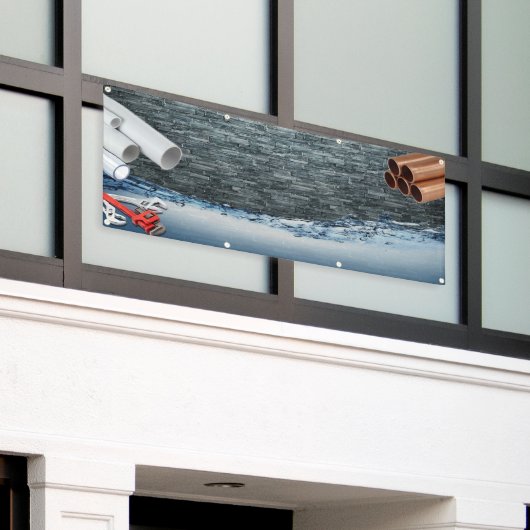 leere Klempnerarbeitversorgung oder -service Banner (Äußeres Gebäude)