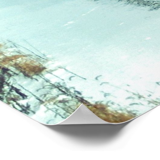 Leere Kohlebahn im Schnee Poster (Ecke)