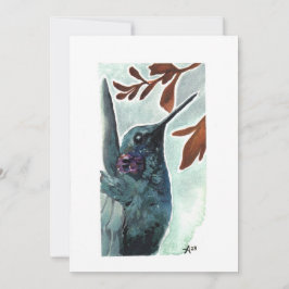 Leere - Lila gefleckte Hummingvogel Wasserfarbe Dankeskarte