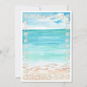 Leere Meerseite Muschel Sommer Blau Elegant Hübsch Einladung