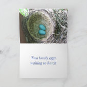 Leere Nest-Dann hat zwei Vogeleier Karte (Innenseite)