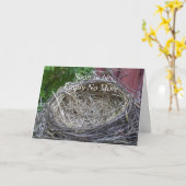 Leere Nest-Dann hat zwei Vogeleier Karte (Gelbe Blume)