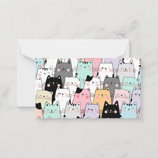 Leere Notecard mit Katzen Mitteilungskarte (Vorderseite)
